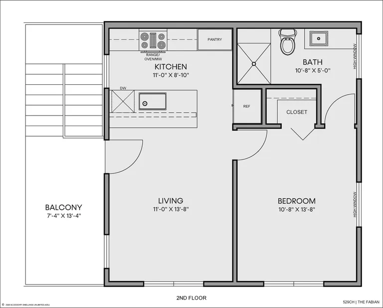 The Fabian floorplan, unit above